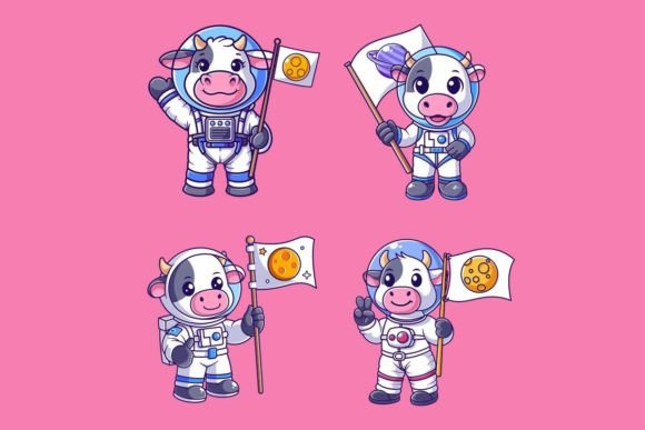A Cute Astronaut Cow: Your Next Creative Design Asset