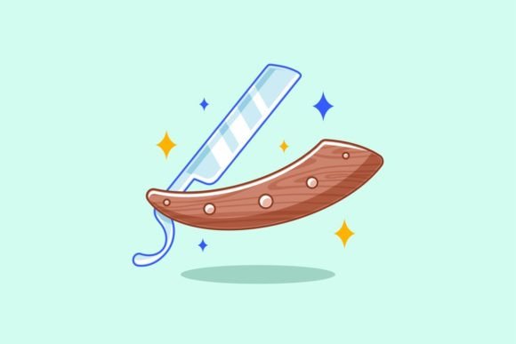 Barbershop Razor Cartoon Style: A Sharp Design Asset