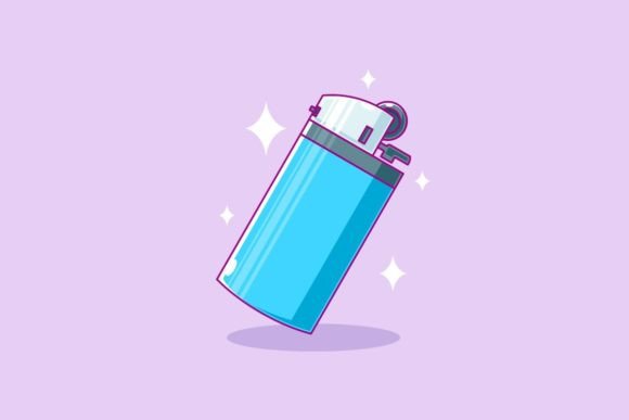 Blue Gas Lighter Cartoon Design: A Versatile Asset for Modern Projects