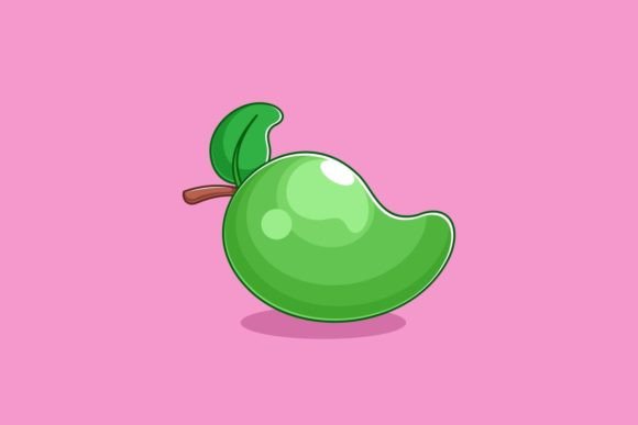 Cartoon-style Mango Design: A Fresh Visual Asset