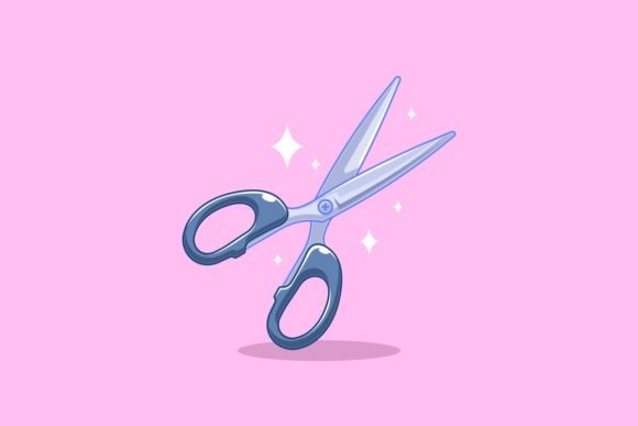 Cartoon Style Scissors Design: A Creative Asset for Modern Designers
