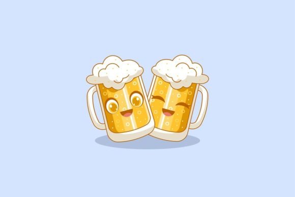 Celebrate Creativity: The Two Glasses of Beer Party Design Asset