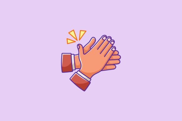 Clapping Hands Gesture Cartoon Style