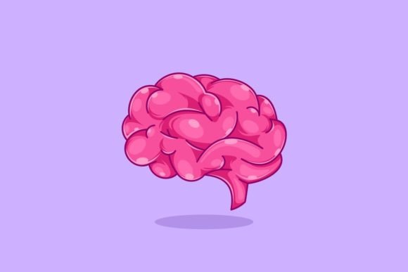 Creative Brain Cartoon Icon Illustration Design for Modern Branding
