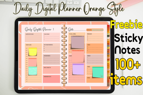 Daily Digital Planner Orange Style: Your Organized Creative Hub
