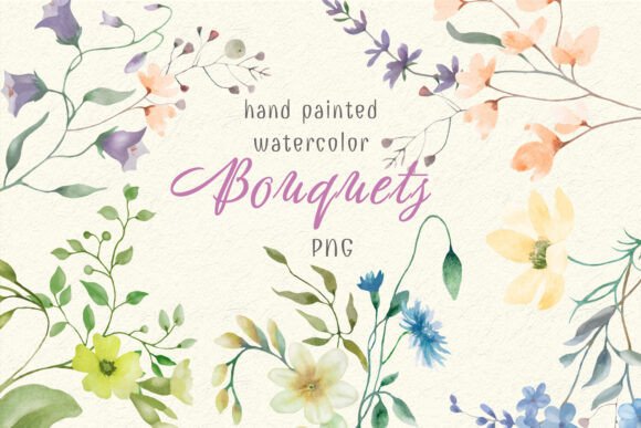 Elevate Your Designs with Hand Painted Watercolor Bouquets