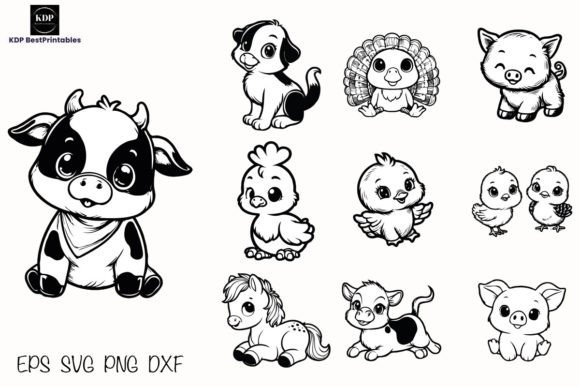 Farm Animals SVG Bundle: Cute Animals V3 for Modern Design