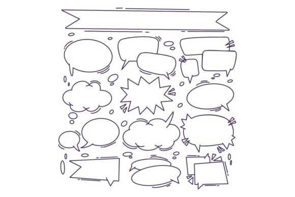 Hand-drawn Comic Chat Bubbles: A Design Asset