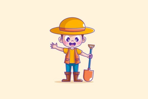 Kid Play Gardening in the Garden: A Fresh Design Asset