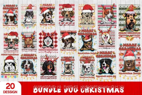 Merry Christmas Dogs Sublimation: Festive Design Assets