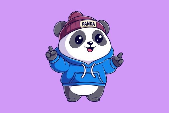 The Charm of a Cute Panda in a Blue Hoodie