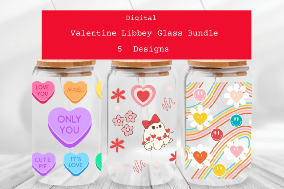 Valentines Libbey Glass Can SVG: 5 Unique Designs for Your Projects